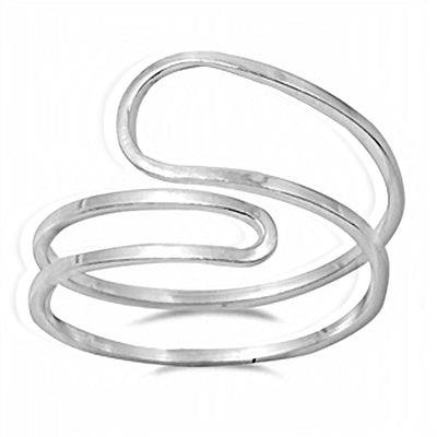 Sterling Silver Fancy Open Band Ring with Face Height of 14MM