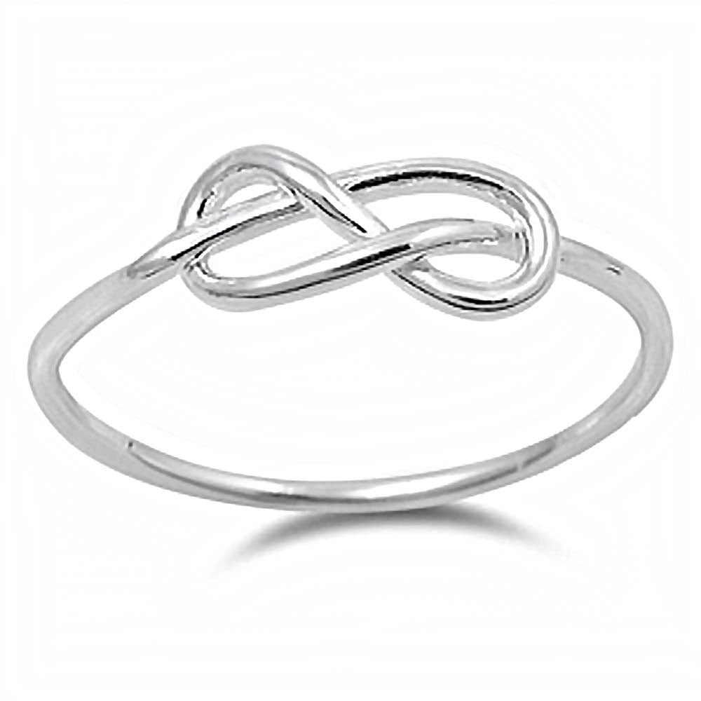Sterling Silver Knot Shaped Plain Rings, Face Height 5mm