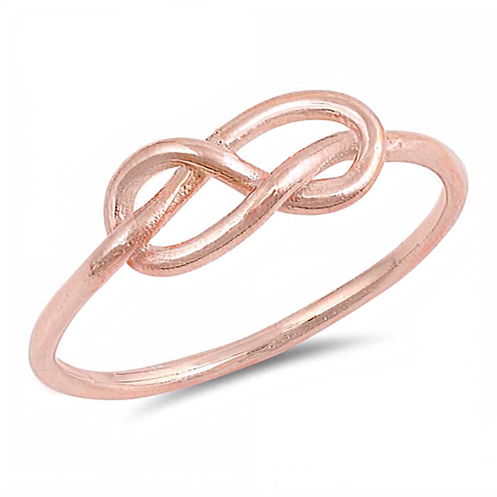 Sterling Silver Rose Gold Plated Knot Shaped Plain RingsAnd Face Height 5mm