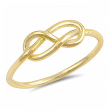 Load image into Gallery viewer, Sterling Silver Yellow Gold Plated Knot Shaped Plain RingsAnd Face Height 5mm