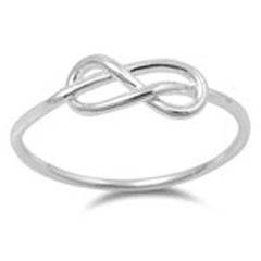 Sterling Silver Modish Infinity Knot Design Ring with Face Height of 5MM