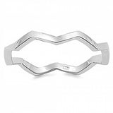 Sterling Silver Fancy Zigzag Band Ring with Face Height of 3MM