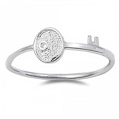 Sterling Silver Fancy Key Band Ring with Face Height of 7MM