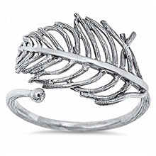 Load image into Gallery viewer, Sterling Silver Fancy Leaf Design Stem Pattern Band Ring with Face Height of 16MM
