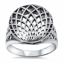 Load image into Gallery viewer, Sterling Silver Flower Shaped Plain RingsAnd Face Height 17mm