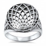 Sterling Silver Flower Shaped Plain RingsAnd Face Height 17mm