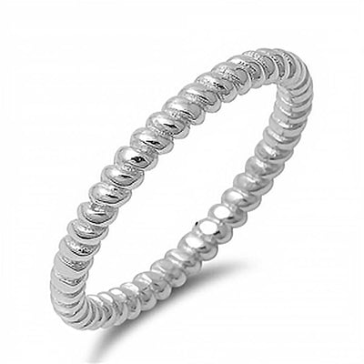 Sterling Silver Fancy Twisted Band Ring with Band Width of 3MM