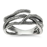 Sterling Silver Fancy Vines  Design Ring with Face Height of 8MM