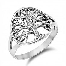 Load image into Gallery viewer, Sterling Silver Modish Tree of Life Design Ring with Face Height of 12MM
