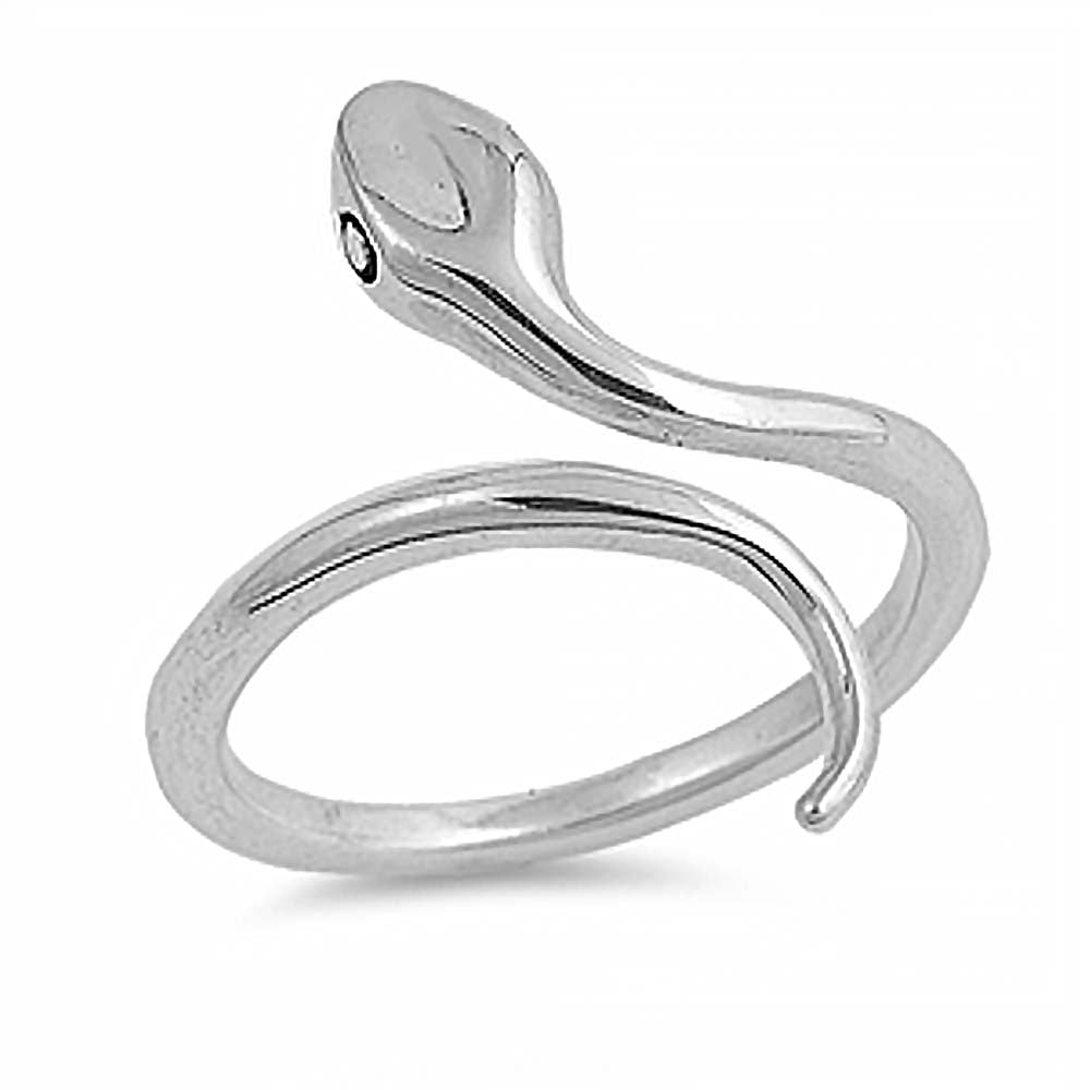 Sterling Silver Fancy Snake Ring with Face Height of 20MM