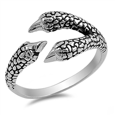 Sterling Silver Modish Eagle Claw Ring with Face Height of 11MM