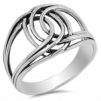 Sterling Silver Fancy Loop Ring with Face Height of 15MM