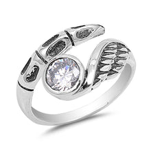 Load image into Gallery viewer, Sterling Silver Wing and Claw CZ Ring with Ring Face Height of 12MM