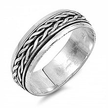 Load image into Gallery viewer, Sterling Silver Bali Spinner Shaped Plain RingsAnd Face Height 7mm