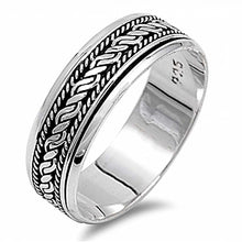 Load image into Gallery viewer, Sterling Silver Spinner Shaped Plain RingsAnd Face Height 7mm