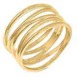 Sterling Silver Yellow Gold Plated Wrapped Shaped Plain RingsAnd Face Height 10mm