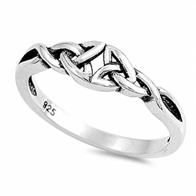Sterling Silver Modish Celtic Ring with Face Height of 5MM