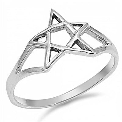Sterling Silver Jewish Star Shaped Plain RingsAnd Face Height 10mm