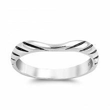 Load image into Gallery viewer, Sterling Silver Abstract Lines Shaped Plain RingsAnd Face Height 3mm