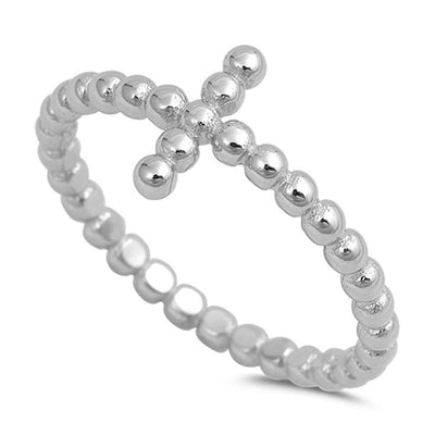 Sterling Silver Cross Shaped Plain RingsAnd Face Height 9mm