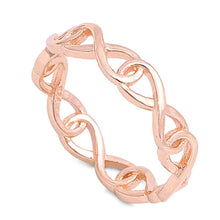 Load image into Gallery viewer, Rose Gold Plated Sterling Silver Fancy Wraparound Infinity Ring with Ring Face Height of 6MM