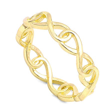 Load image into Gallery viewer, Yellow Gold Plated Sterling Silver Fancy Wraparound Infinity Ring with Ring Face Height of 6MM