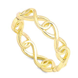 Yellow Gold Plated Sterling Silver Fancy Wraparound Infinity Ring with Ring Face Height of 6MM