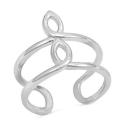 Sterling Silver Infinity Design Ring with Ring Face Height of 18MM