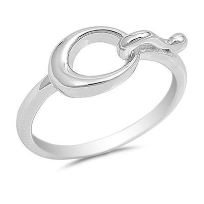 Sterling Silver Fancy Belt Shape Ring With Ring Face Height of 9MM