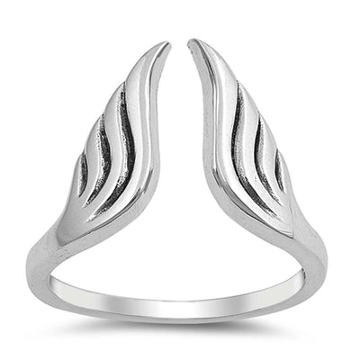 Sterling Silver Angel Wings Shaped Plain RingsAnd Face Height 16mm