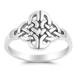 Sterling Silver Antique Look Plain RingAnd With Face Height of 14MM