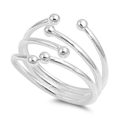 Sterling Silver Six Wire Plain Ring With Face Height of 15MM