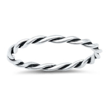 Load image into Gallery viewer, Sterling Silver Slightly Twisted Plain Ring With Face Height of 3MM