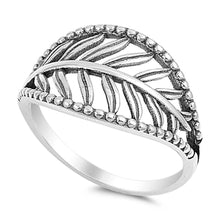 Load image into Gallery viewer, Sterling Silver Rodium Plate Finish Detailed Leaf RingAnd Face Height 14MM