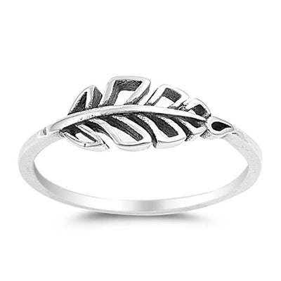 Sterling Silver Rodium Plate FinishAnd Sideways Leaf RingAnd Face Height of 7MM