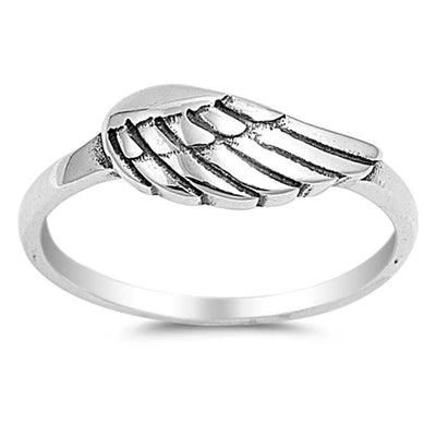 Sterling Silver Rodium Plate FinishAnd Sideways Wing RingAnd Face Height 6MM