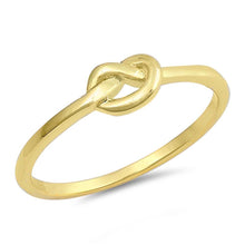 Load image into Gallery viewer, Sterling Silver Yellow Gold Plated Mini Knot Shaped Plain RingsAnd Face Height 5mmAnd Wire Thickness 1.5mm