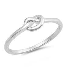 Load image into Gallery viewer, Sterling Silver Rhodium Plated Mini Knot Shaped Plain RingsAnd Face Height 5mmAnd Wire Thickness 1.5mm