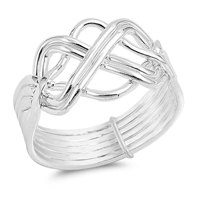 Sterling Silver High Polished Finish Plain RingAnd Face Height 12MM