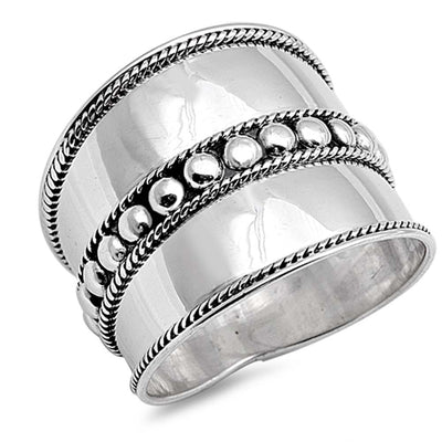 Sterling Silver Bail Design RingAnd Face Height 19MM
