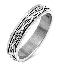Load image into Gallery viewer, Sterling Silver Oxidize Spinner Shaped Plain RingsAnd Face Height 5mm