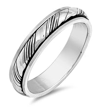 Load image into Gallery viewer, Sterling Silver Oxidized Spinner Plain RingAnd Face Height 5MM