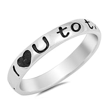 Load image into Gallery viewer, Sterling Silver Rhodium Plated Moon And Back Shaped Plain RingsAnd Face Height 3mm