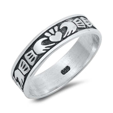 Load image into Gallery viewer, Sterling Silver Claddagh Shaped Plain RingsAnd Face Height 5mm