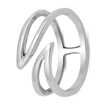 Sterling Silver Double Edge Curve Shaped Plain RingsAnd Face Height 8mm
