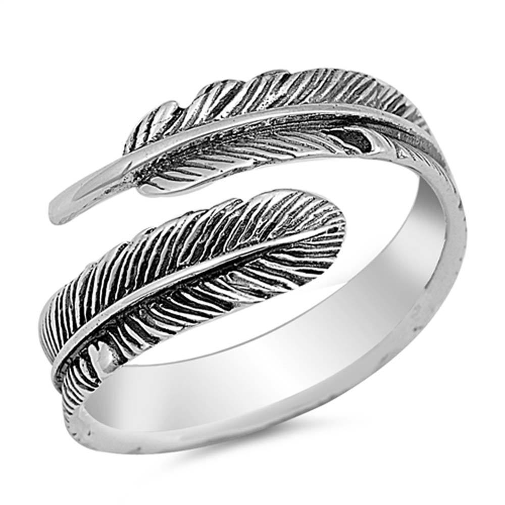 Sterling Silver Feather Shaped Plain RingsAnd Face Height 5mm