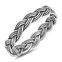 Load image into Gallery viewer, Sterling Silver Braided Rope Shaped Plain RingsAnd Face Height 3mm