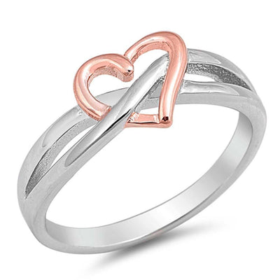 Sterling Silver Infinity Heart Shaped Plain RingsAnd Face Height 8mm
