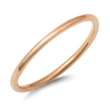 Load image into Gallery viewer, Sterling Silver 1.5mmPolish And Rose Gold Plated Round Band Ring