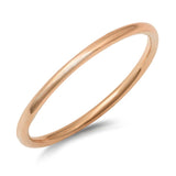 Sterling Silver 1.5mmPolish And Rose Gold Plated Round Band Ring